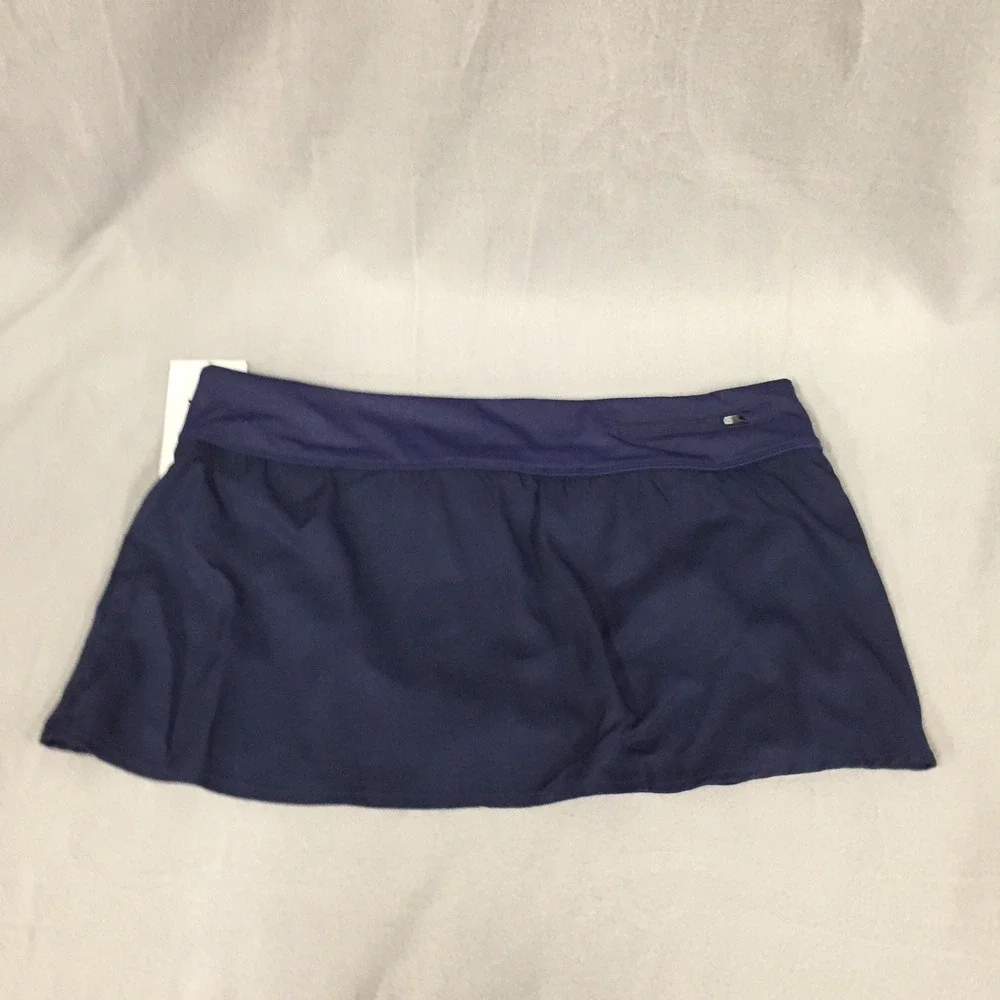 Nike Swim Womens Solid‎ Swim Skort skirt Midnight Navy Large